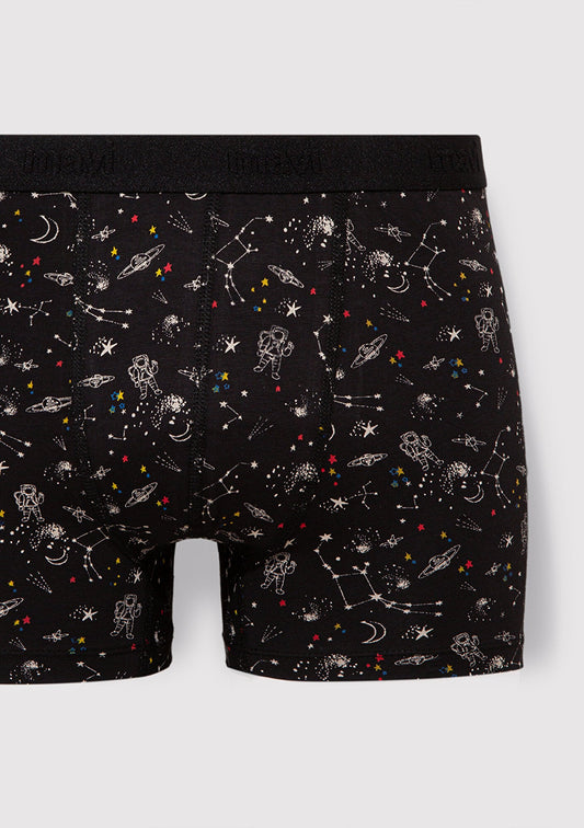 Printed Black Boxers