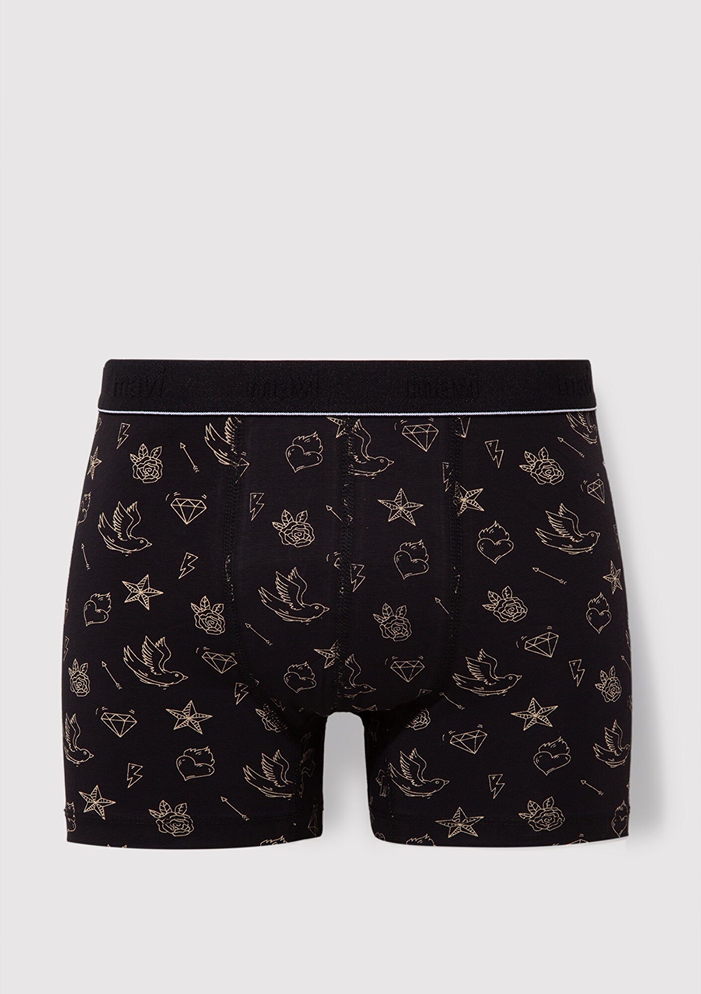 Printed Black Boxers