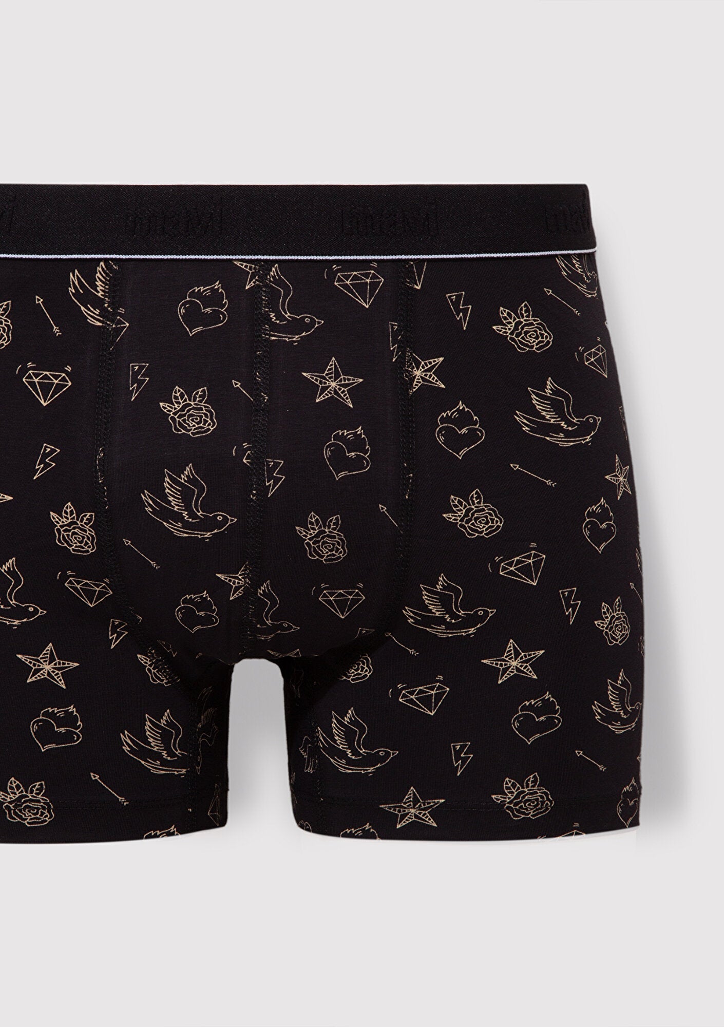 Printed Black Boxers