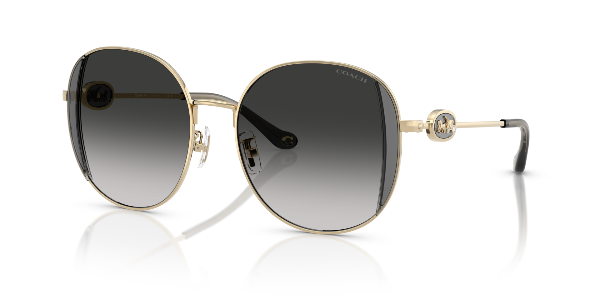 0HC7176B-Coach Sunwear-Shiny Light Gold / Smoke