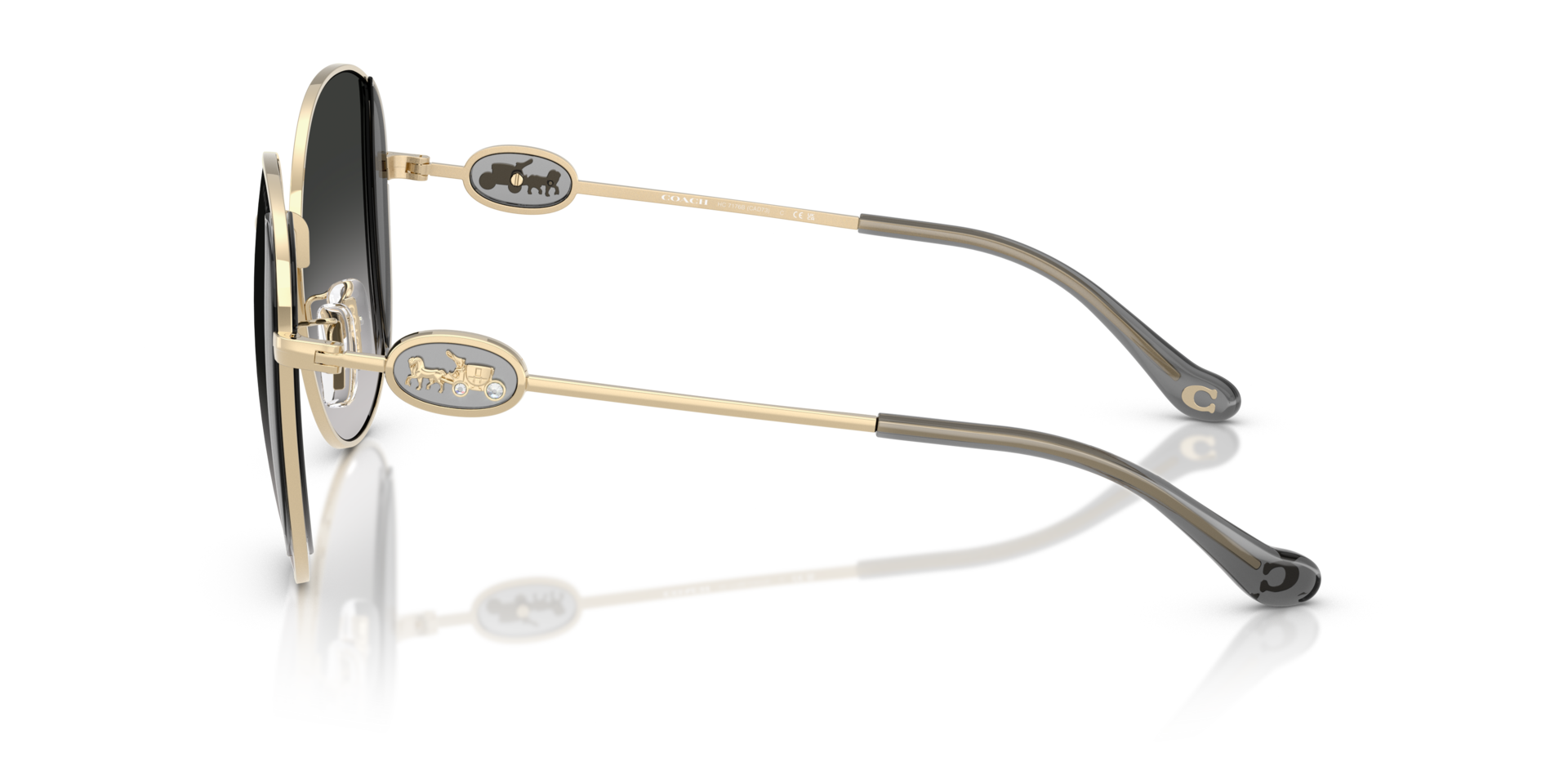 0HC7176B-Coach Sunwear-Shiny Light Gold / Smoke