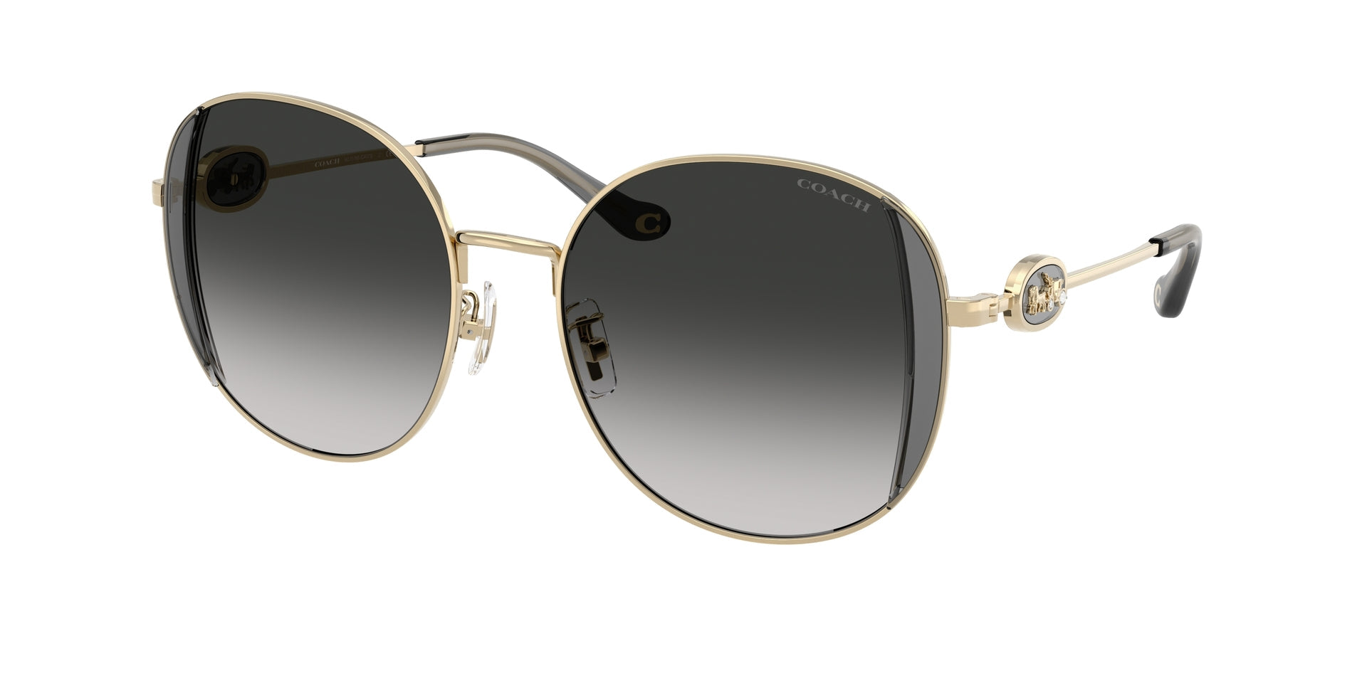 0HC7176B-Coach Sunwear-Shiny Light Gold / Smoke