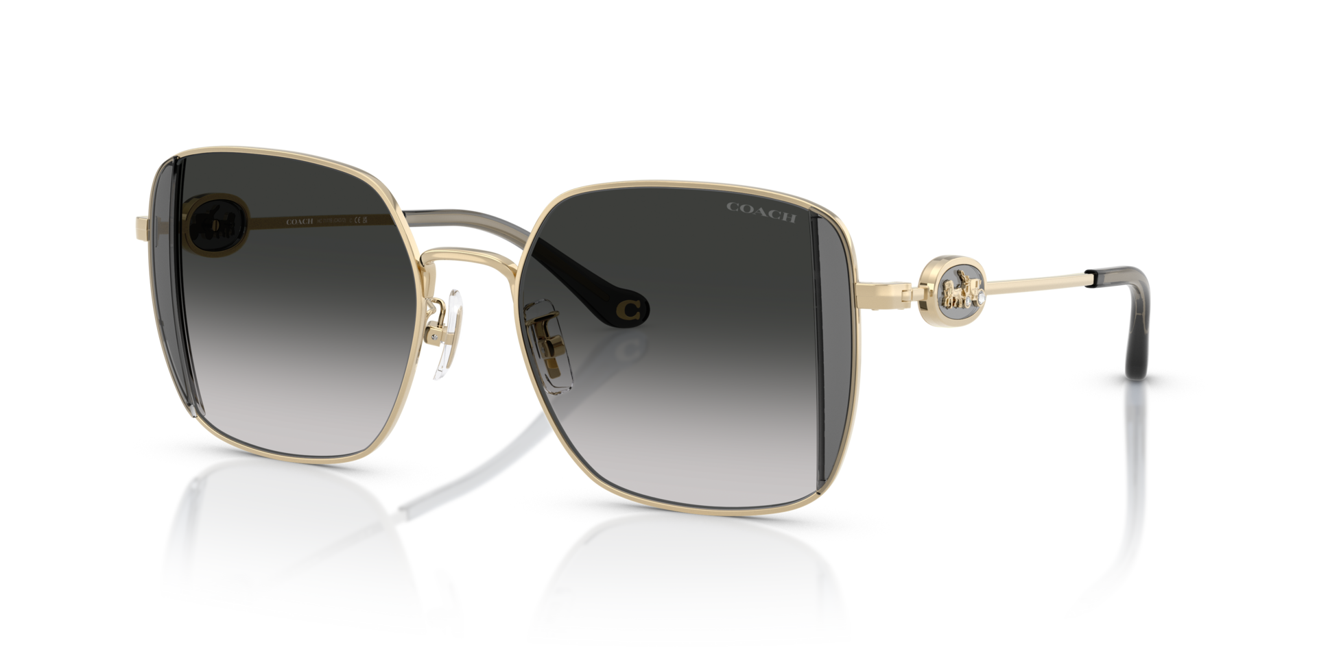 0HC7177B-Coach Sunwear-Shiny Light Gold / Smoke