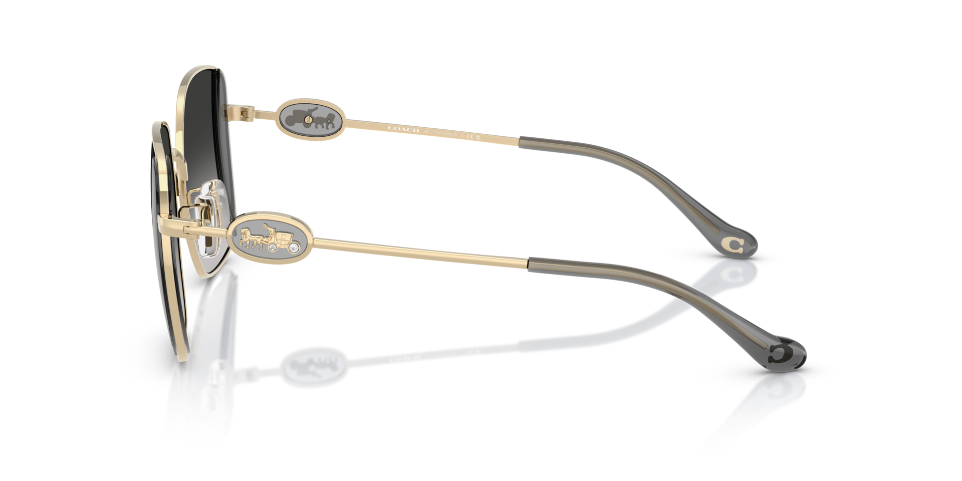 0HC7177B-Coach Sunwear-Shiny Light Gold / Smoke