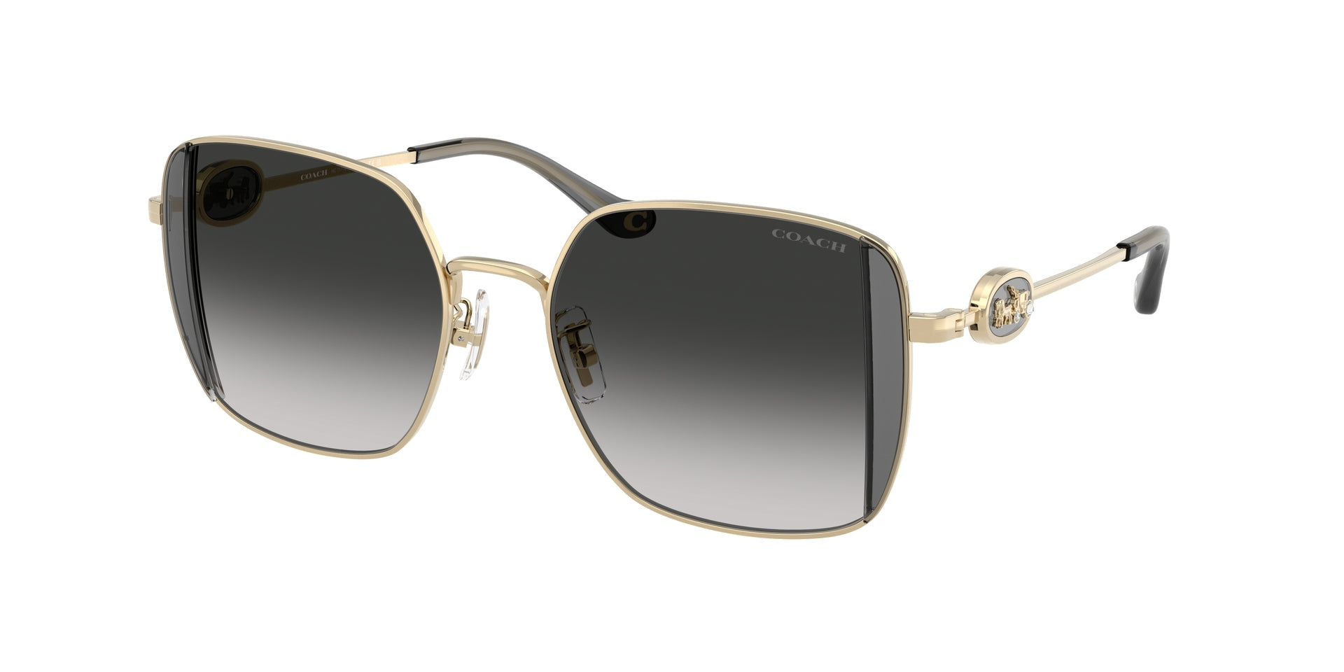 0HC7177B-Coach Sunwear-Shiny Light Gold / Smoke