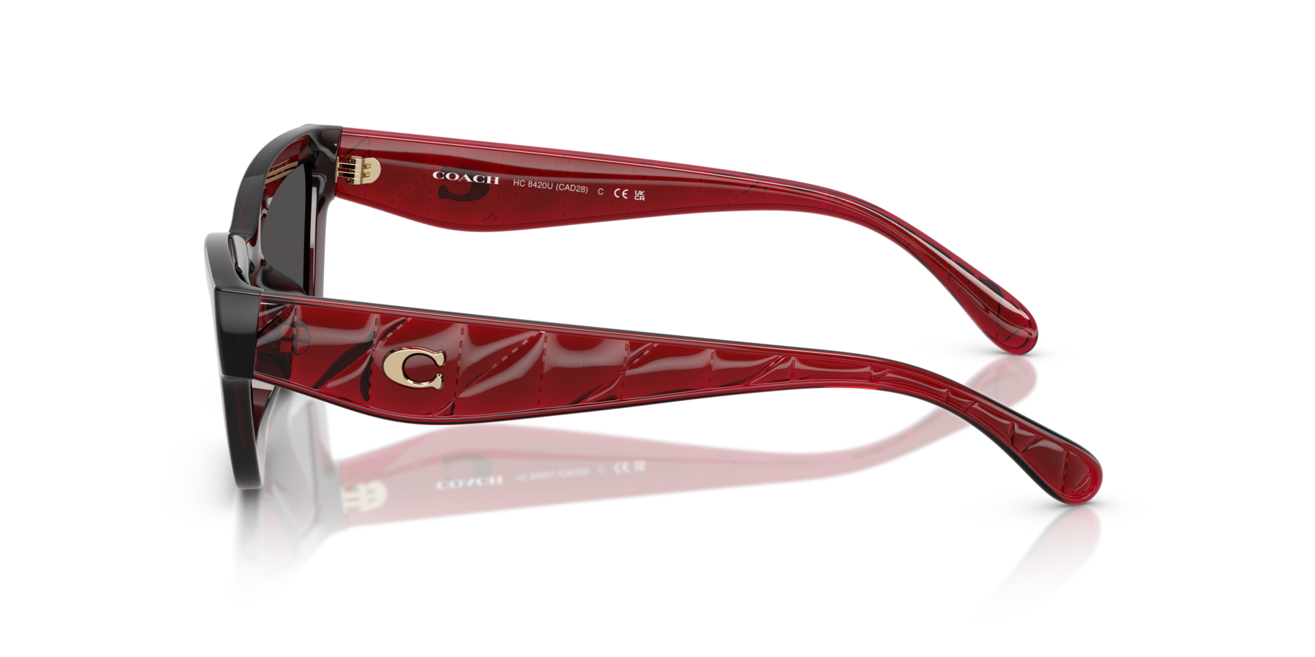 0HC8420U-Coach Sunwear-Transparent Deep Red