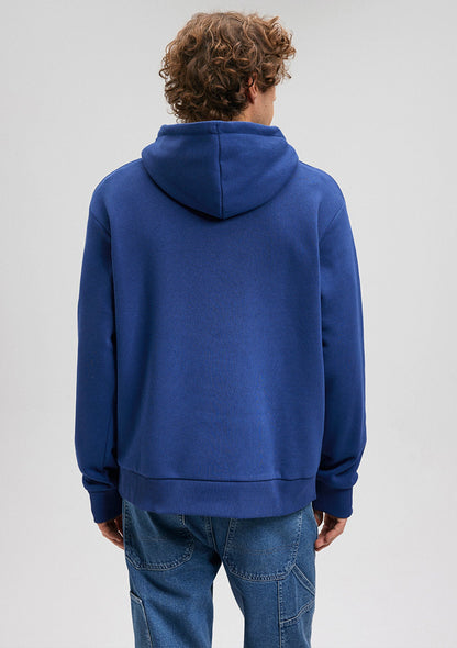 Mavi Logo Printed Hooded Blue Sweatshirt