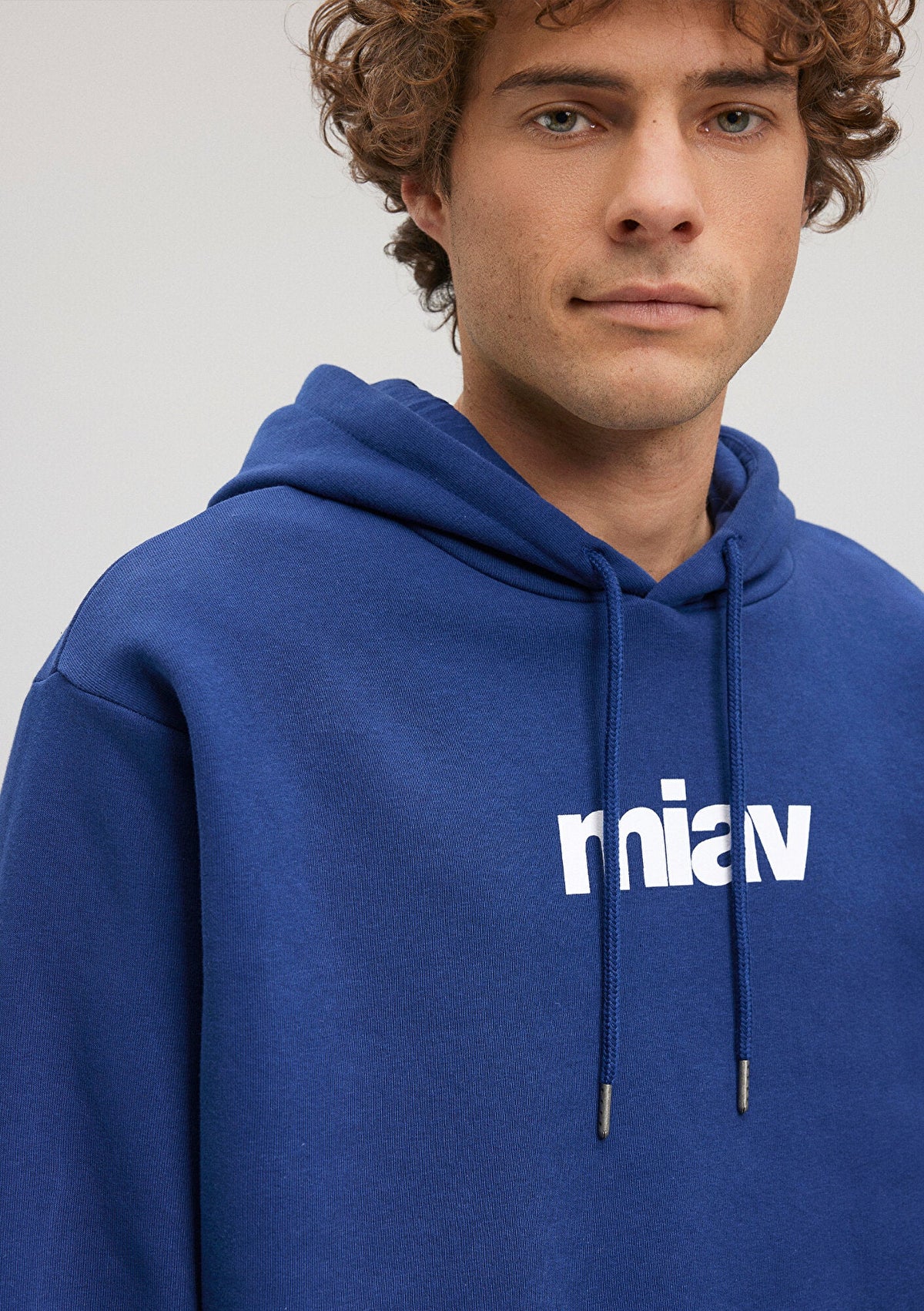 Mavi Logo Printed Hooded Blue Sweatshirt
