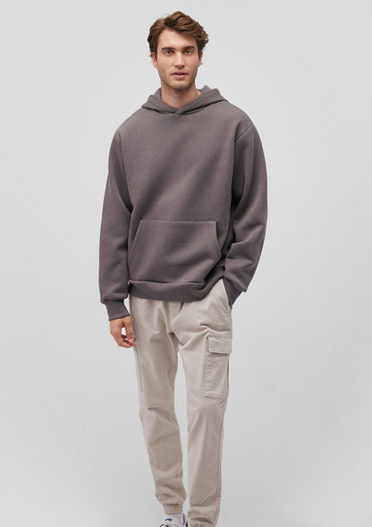 Hooded Grey Basic Sweatshirt