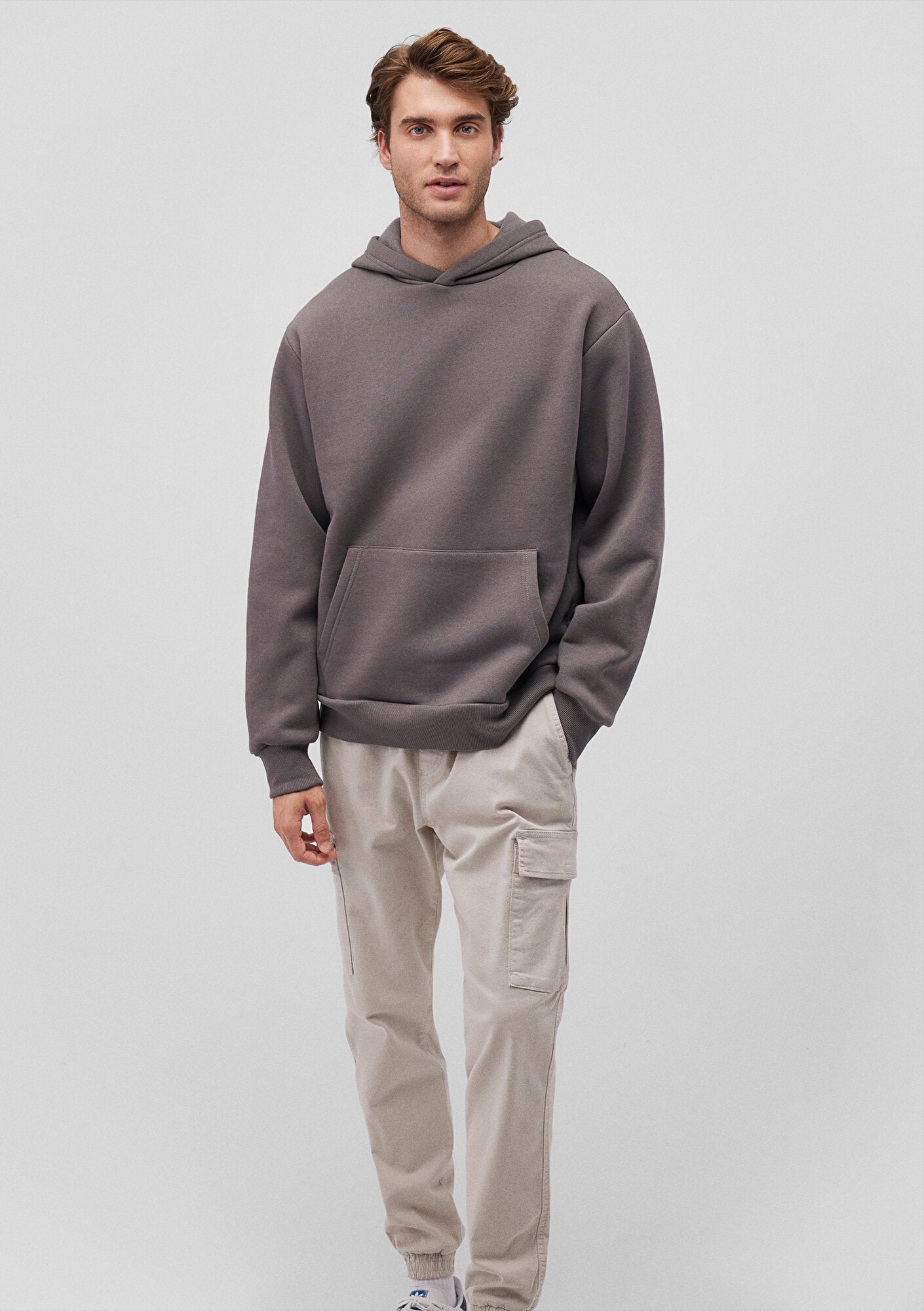 Hooded Grey Basic Sweatshirt
