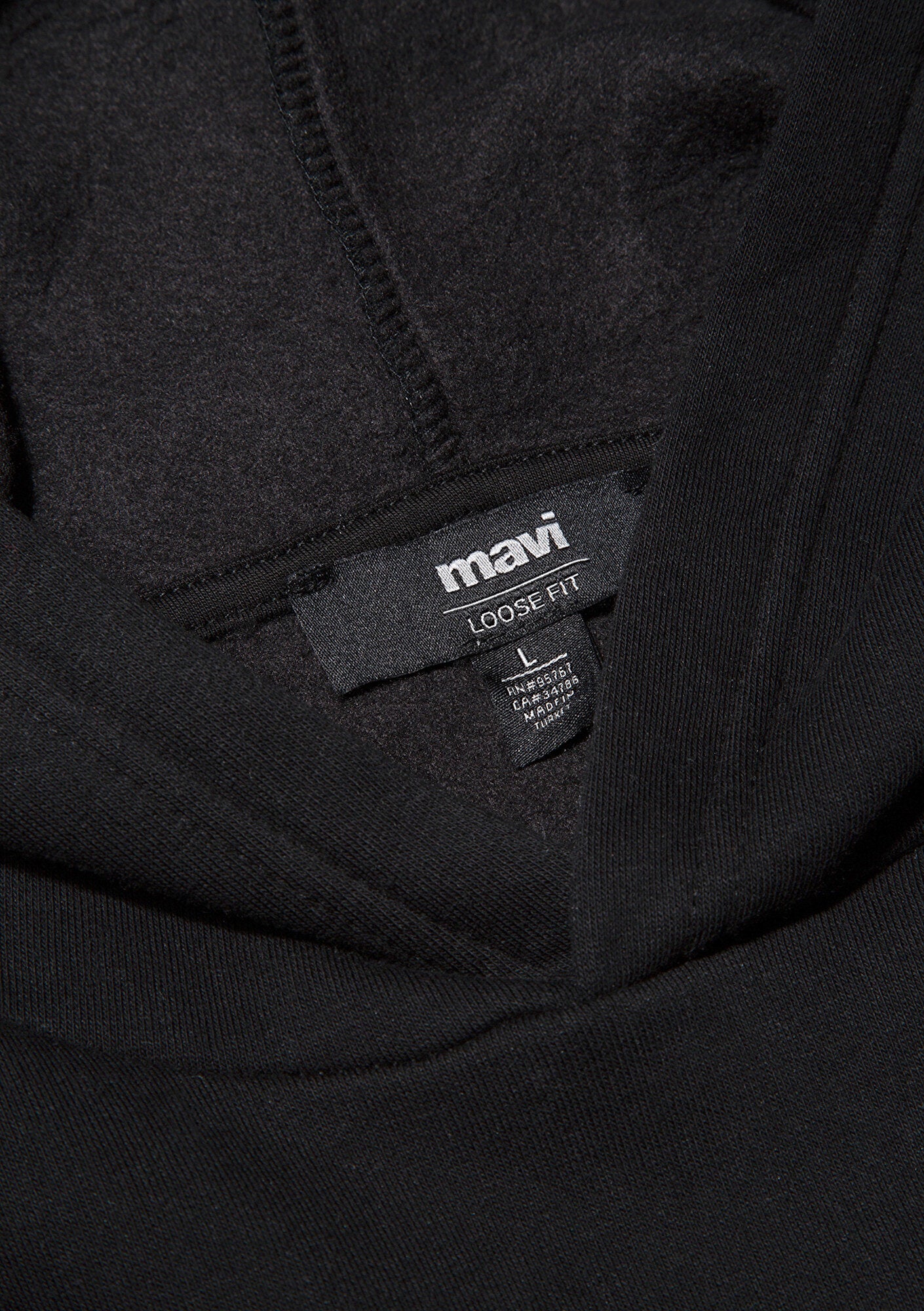 Hooded Black Basic Sweatshirt