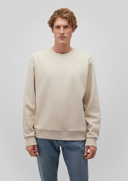 Crew Neck Beige Basic Sweatshirt