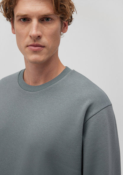 Crew Neck Green Basic Sweatshirt
