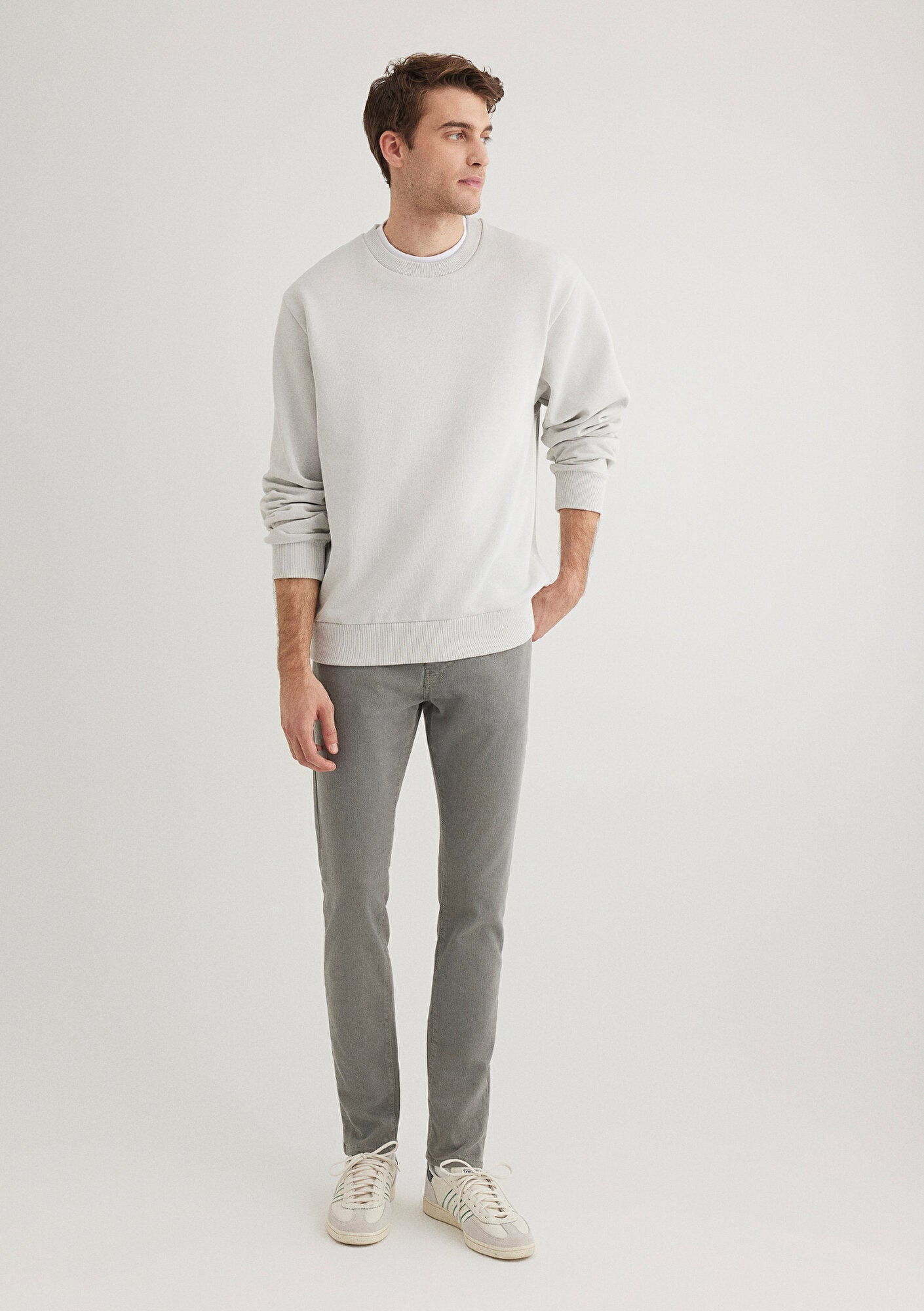 Crew Neck Gray Sweatshirt