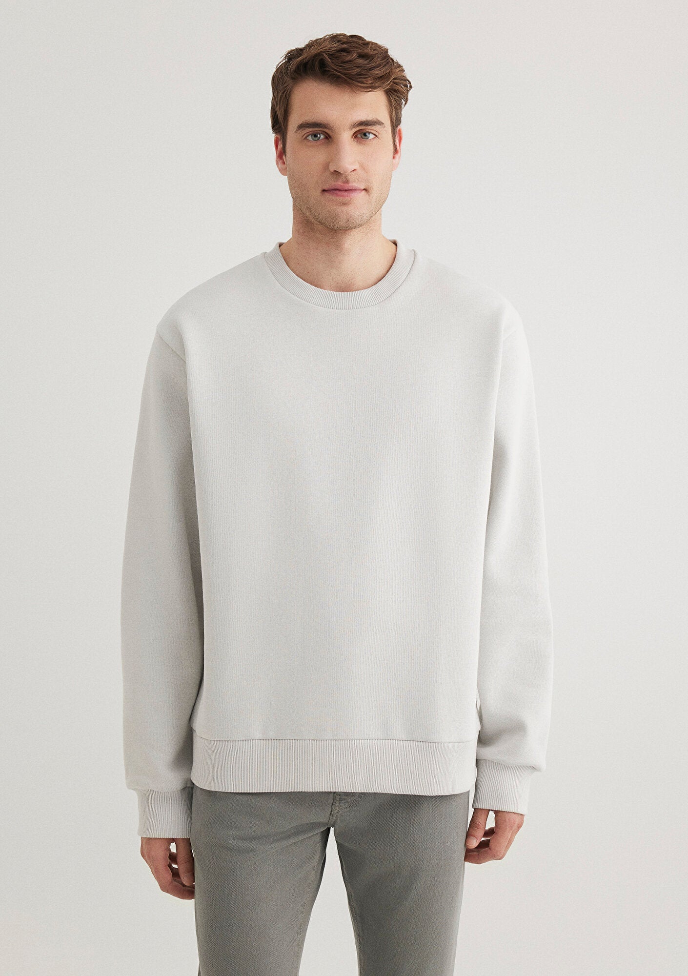 Crew Neck Gray Sweatshirt
