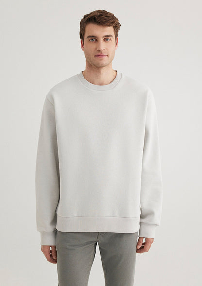 Crew Neck Gray Sweatshirt