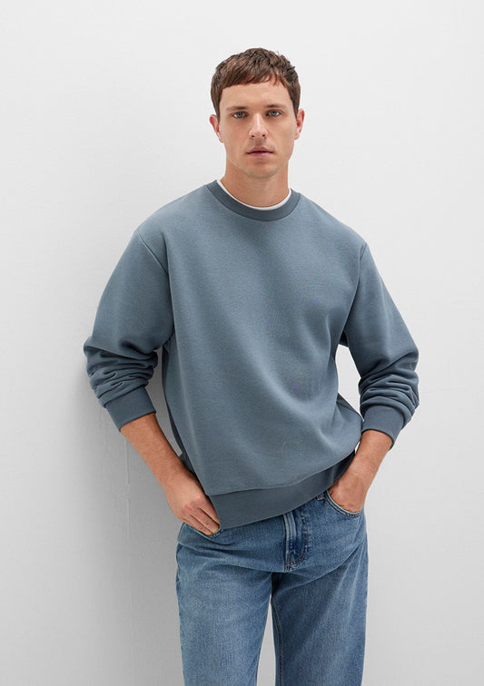 Crew Neck Navy Basic Sweatshirt