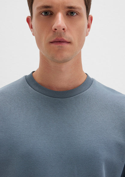 Crew Neck Navy Basic Sweatshirt