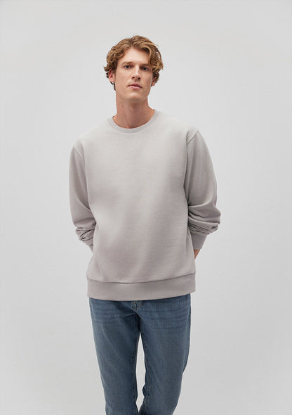 Crew Neck Grey Basic Sweatshirt
