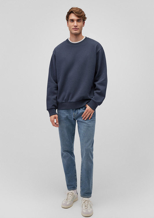 Crew Neck Navy Basic Sweatshirt