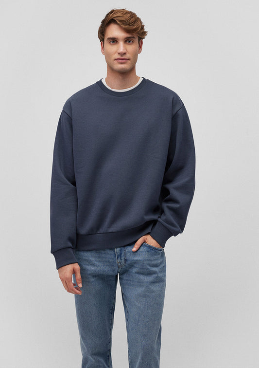 Crew Neck Navy Basic Sweatshirt