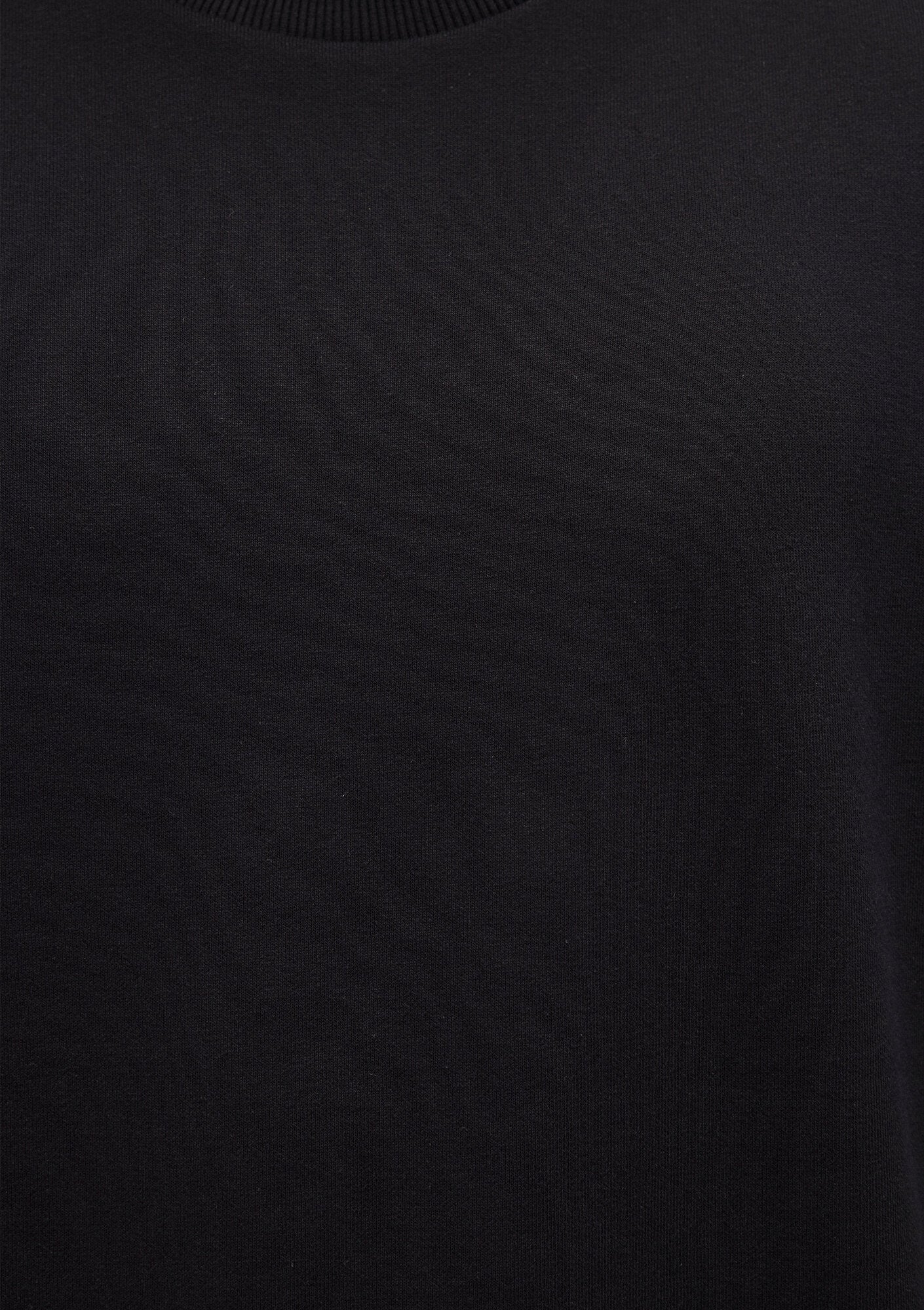 Crew Neck Black Basic Sweatshirt