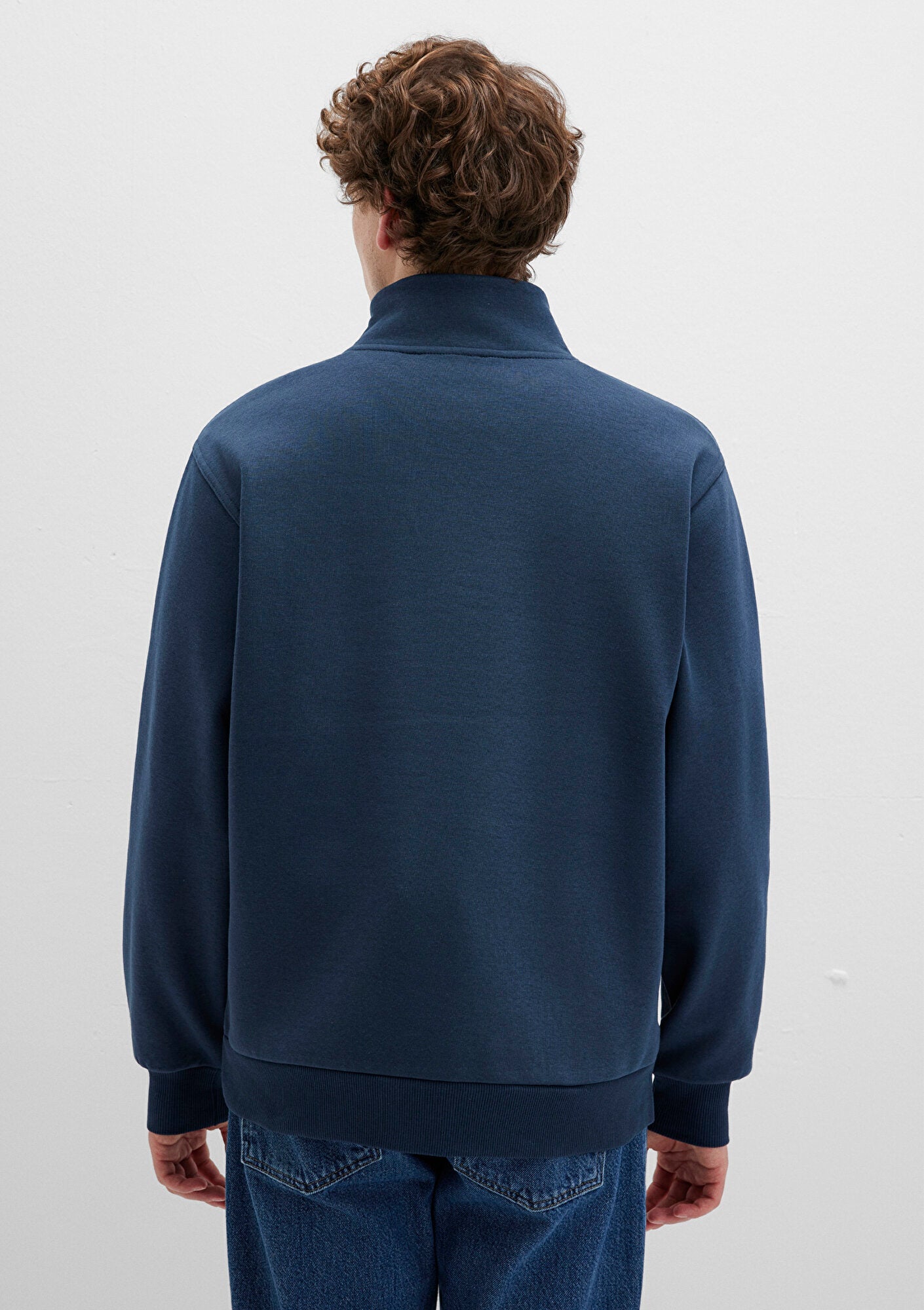 Half Zip Navy Basic Sweatshirt