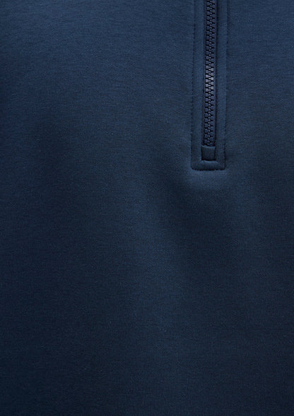 Half Zip Navy Basic Sweatshirt