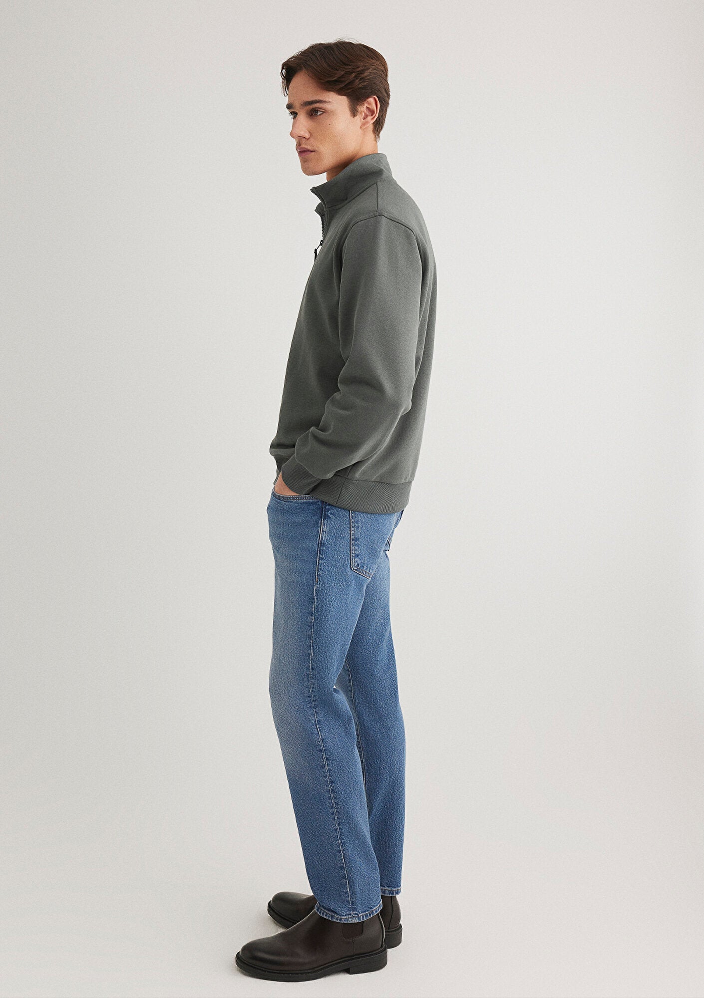 Half Zip Green Sweatshirt