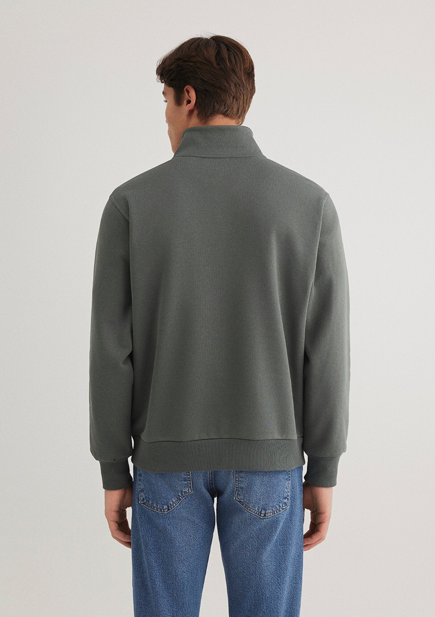 Half Zip Green Sweatshirt
