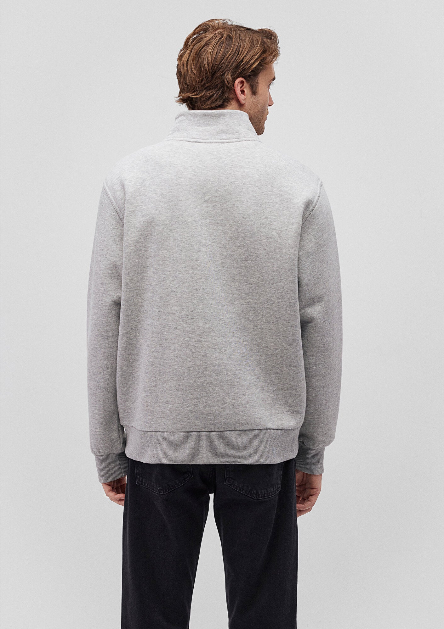 Half Zip Grey Basic Sweatshirt