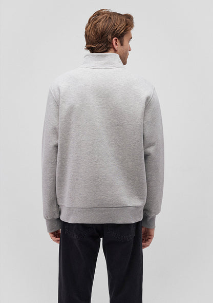 Half Zip Grey Basic Sweatshirt