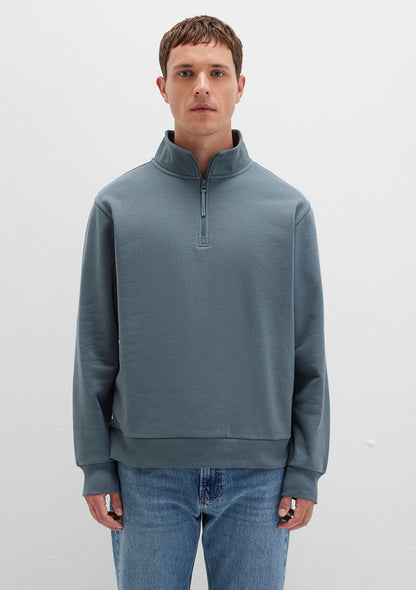 Half Zip Grey Basic Sweatshirt