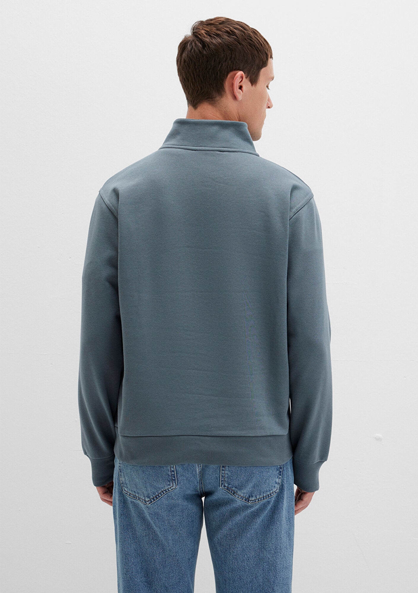Half Zip Grey Basic Sweatshirt