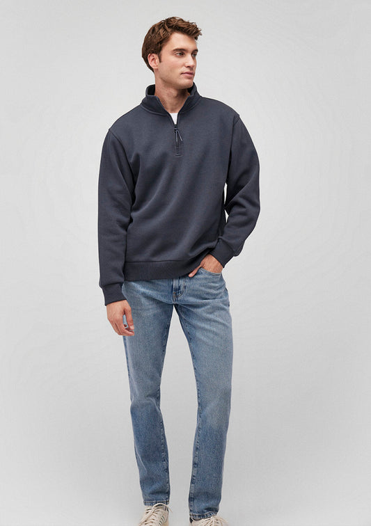 Half Zip Navy Basic Sweatshirt