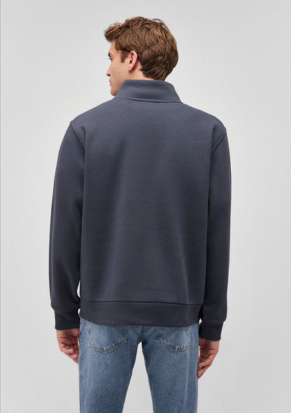 Half Zip Navy Basic Sweatshirt