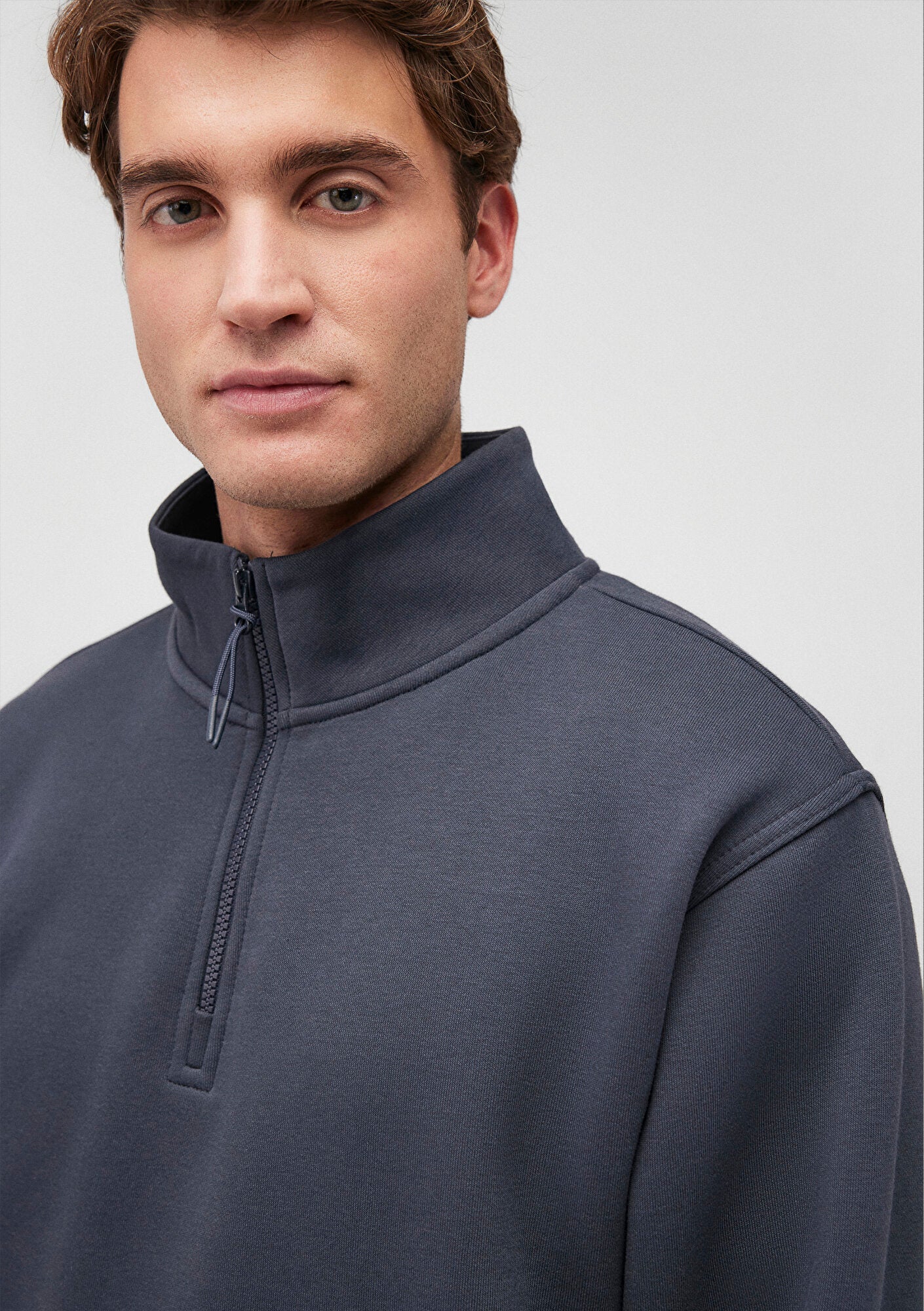 Half Zip Navy Basic Sweatshirt