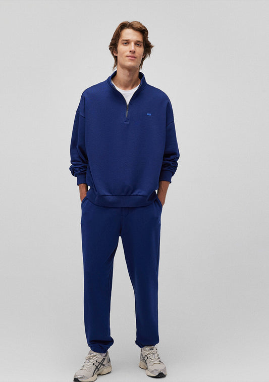 Half Zip Navy Basic Sweatshirt