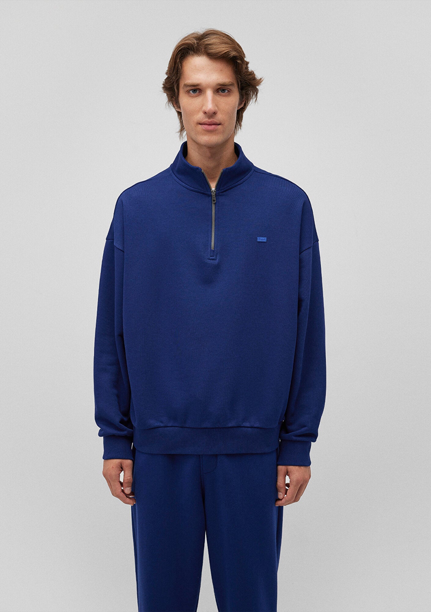 Half Zip Navy Basic Sweatshirt