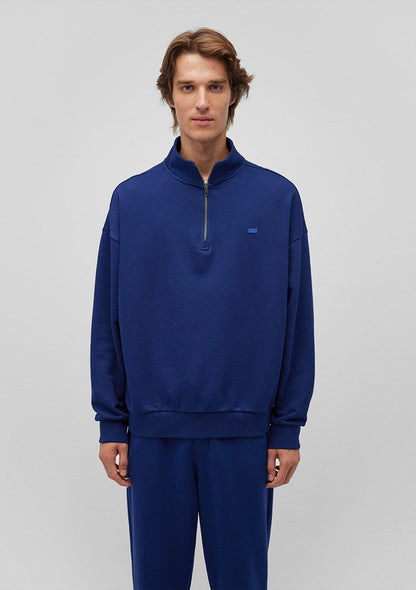 Half Zip Navy Basic Sweatshirt