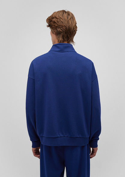 Half Zip Navy Basic Sweatshirt