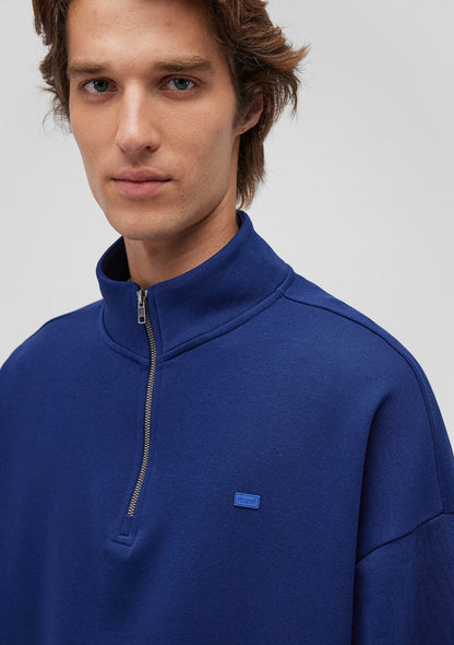 Half Zip Navy Basic Sweatshirt