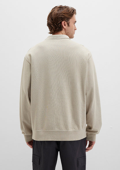 Beige Polo Sweatshirt