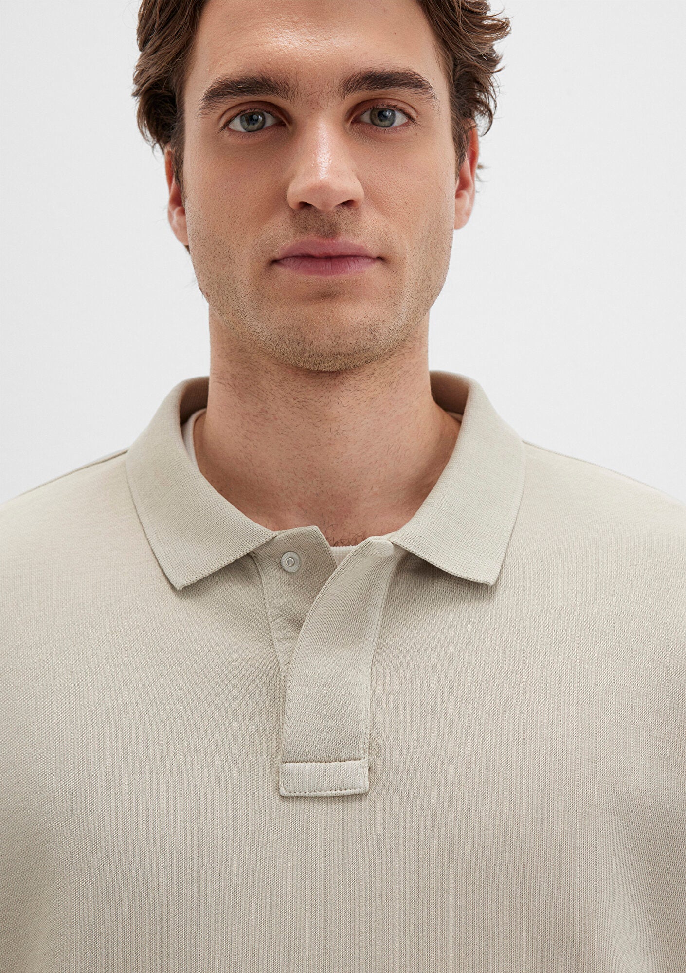 Beige Polo Sweatshirt