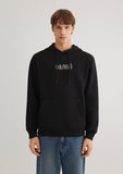 Mavi Logo Printed Hooded Black Sweatshirt