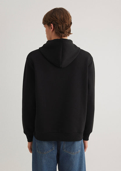 Mavi Logo Printed Hooded Black Sweatshirt
