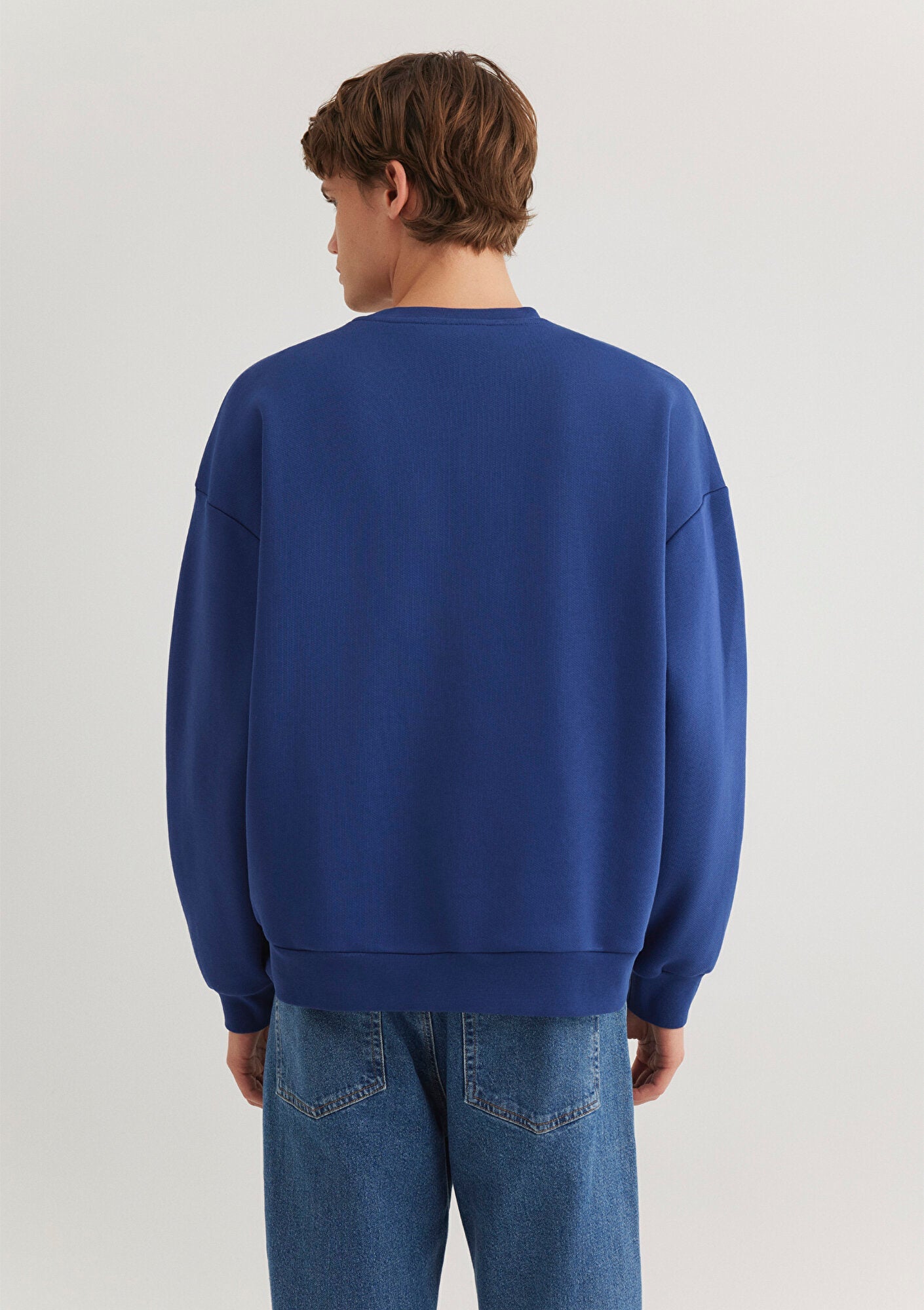 Crew Neck Blue Sweatshirt