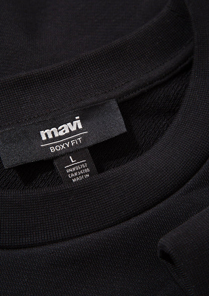 Crew Neck Black Sweatshirt