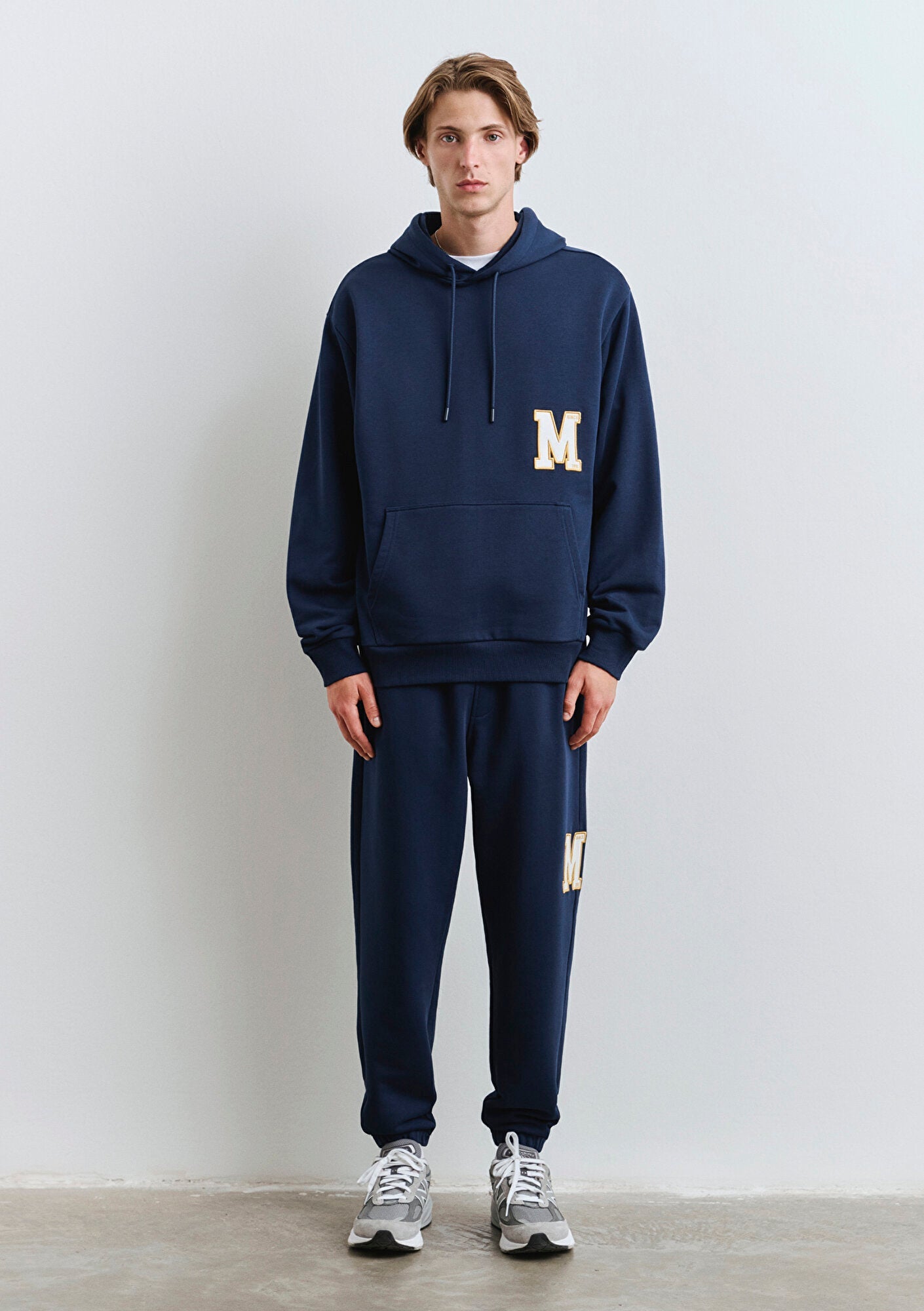 Back Printed Hooded Navy Sweatshirt