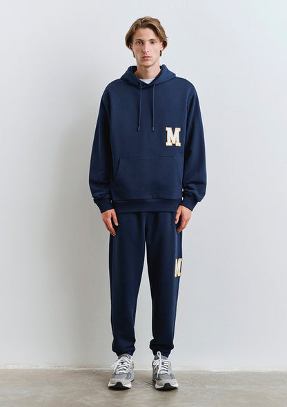 Back Printed Hooded Navy Sweatshirt